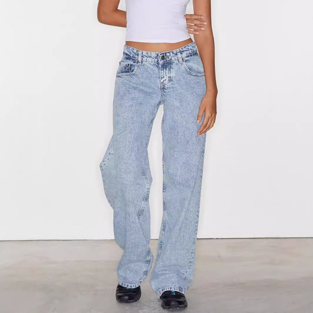Clea Low Rise Straight Leg Jeans