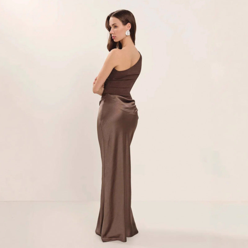 Ethea Crossbody Satin Long Skirt